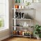 Silver 4-Tier Microwave Stand Rack with 3 Height Adjustable Shelves and 4 Smooth Wheels